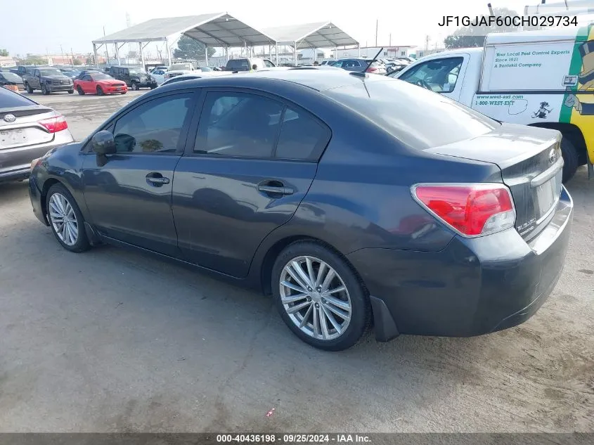 2012 Subaru Impreza 2.0I Premium VIN: JF1GJAF60CH029734 Lot: 40436198