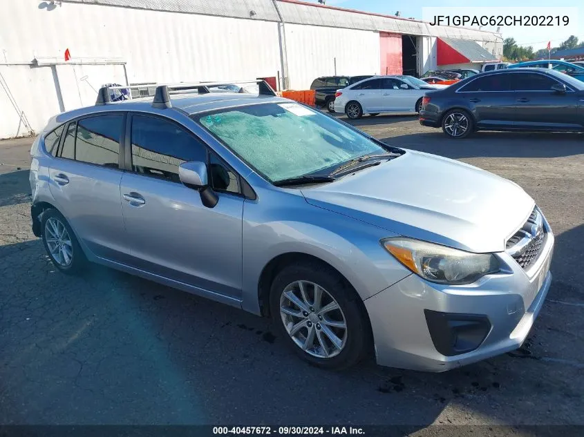 2012 Subaru Impreza 2.0I Premium VIN: JF1GPAC62CH202219 Lot: 40457672