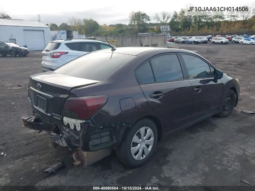 2012 Subaru Impreza 2.0I VIN: JF1GJAA61CH014506 Lot: 40590584