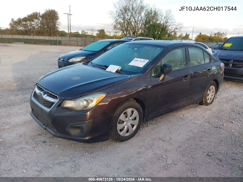 2012 Subaru Impreza 2.0I VIN: JF1GJAA62CH017544 Lot: 40673135