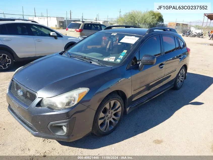 2012 Subaru Impreza 2.0I Sport Premium VIN: JF1GPAL63CG237552 Lot: 40821445