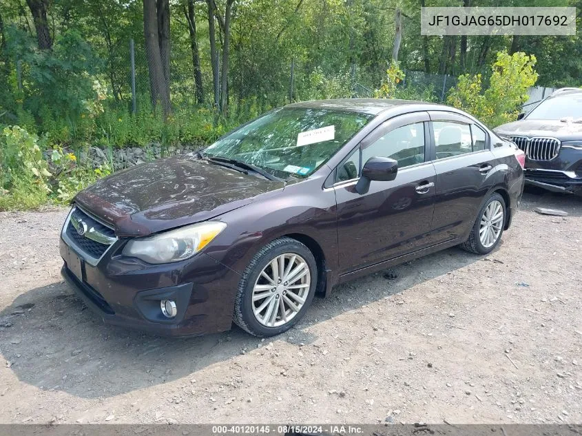 2013 Subaru Impreza 2.0I Limited VIN: JF1GJAG65DH017692 Lot: 40120145