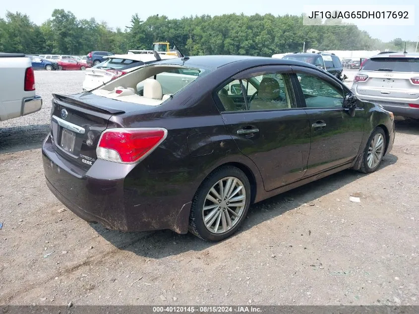 2013 Subaru Impreza 2.0I Limited VIN: JF1GJAG65DH017692 Lot: 40120145