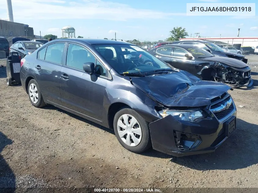 2013 Subaru Impreza 2.0I VIN: JF1GJAA68DH031918 Lot: 40128700