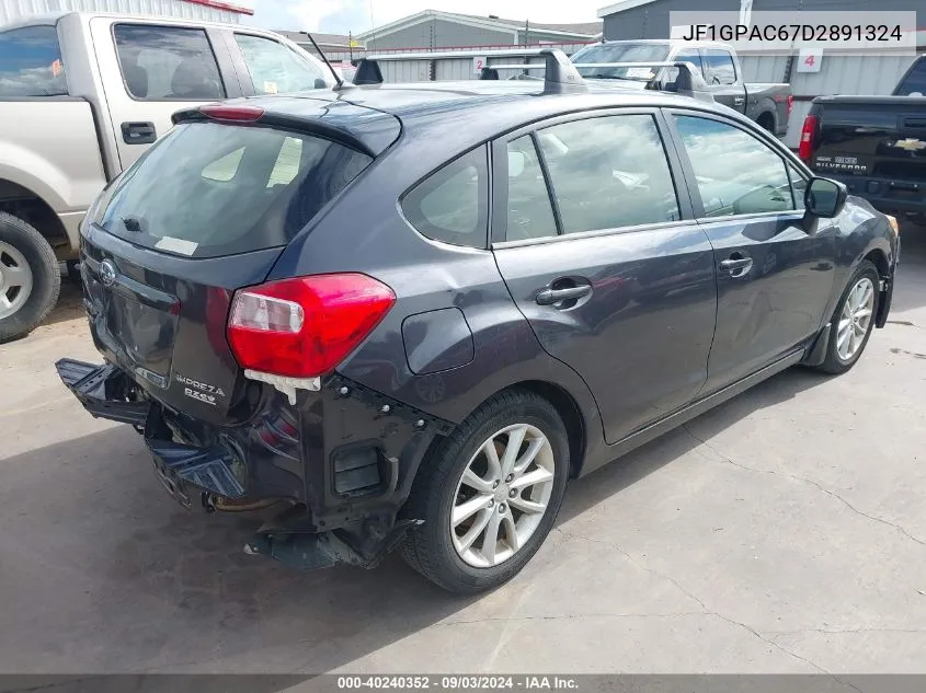 2013 Subaru Impreza 2.0I Premium VIN: JF1GPAC67D2891324 Lot: 40240352