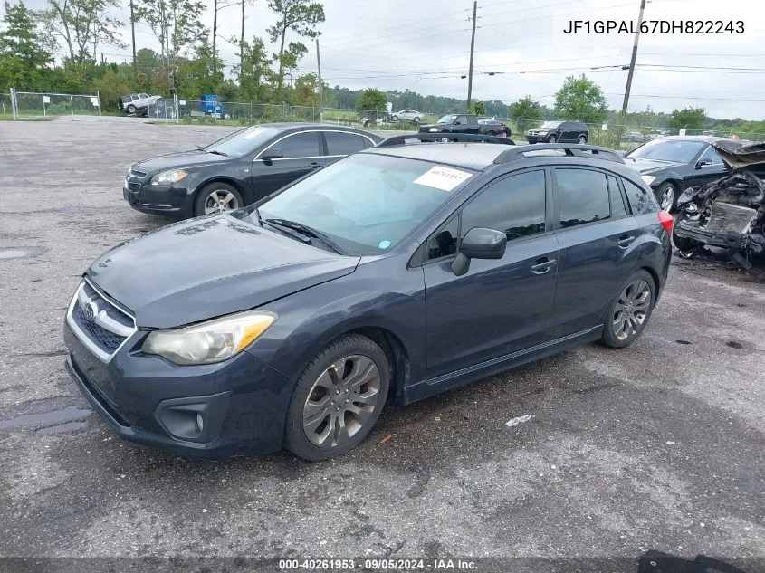 2013 Subaru Impreza Sport Premium VIN: JF1GPAL67DH822243 Lot: 40261953