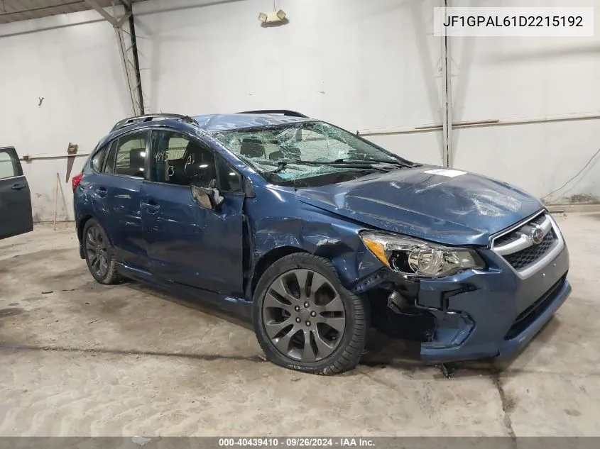 2013 Subaru Impreza Sport Premium VIN: JF1GPAL61D2215192 Lot: 40439410