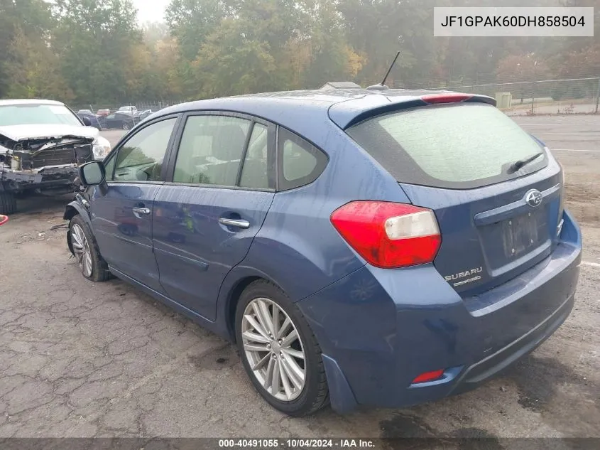 2013 Subaru Impreza 2.0I Limited VIN: JF1GPAK60DH858504 Lot: 40491055