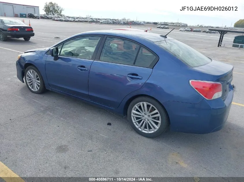 2013 Subaru Impreza 2.0I Premium VIN: JF1GJAE69DH026012 Lot: 40596711