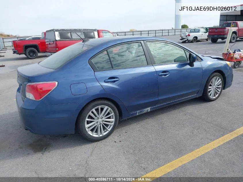 2013 Subaru Impreza 2.0I Premium VIN: JF1GJAE69DH026012 Lot: 40596711