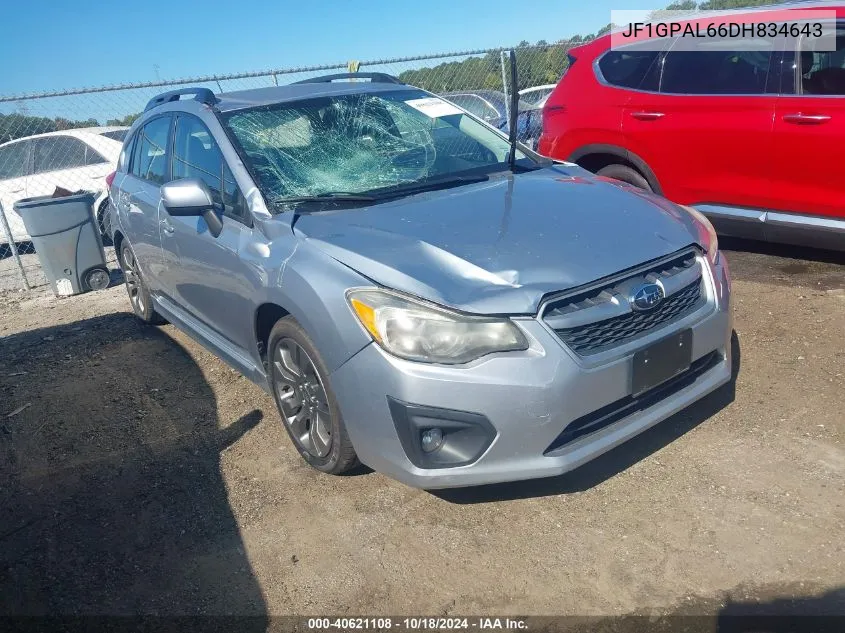 2013 Subaru Impreza 2.0I Sport Premium VIN: JF1GPAL66DH834643 Lot: 40621108