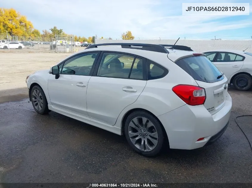 2013 Subaru Impreza 2.0I Sport Limited VIN: JF1GPAS66D2812940 Lot: 40631864