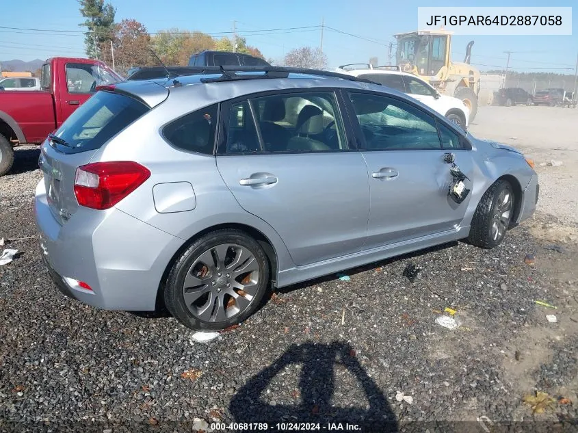 2013 Subaru Impreza 2.0I Sport Limited VIN: JF1GPAR64D2887058 Lot: 40681789