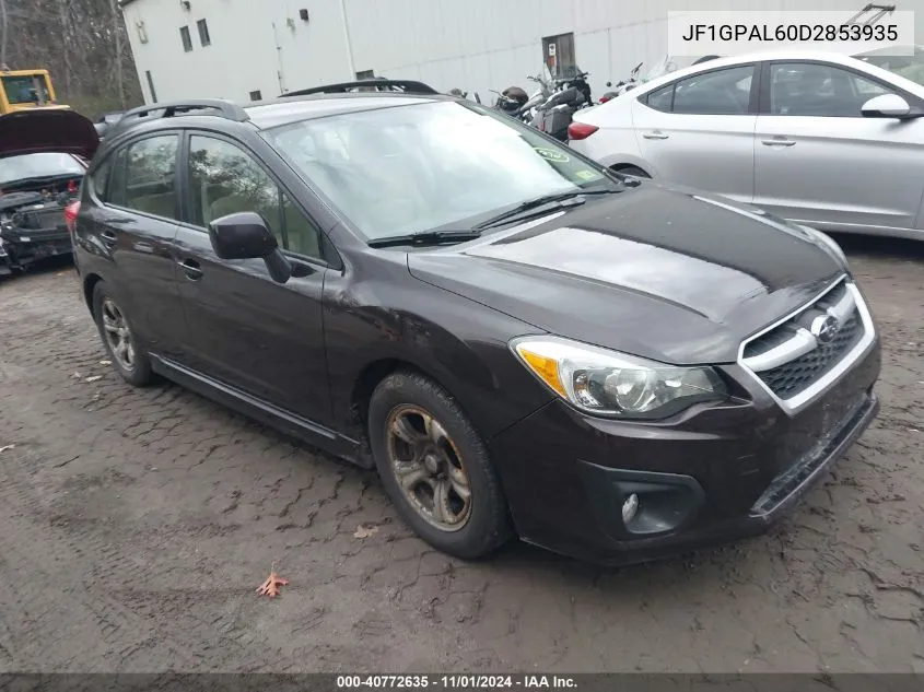 2013 Subaru Impreza 2.0I Sport Premium VIN: JF1GPAL60D2853935 Lot: 40772635