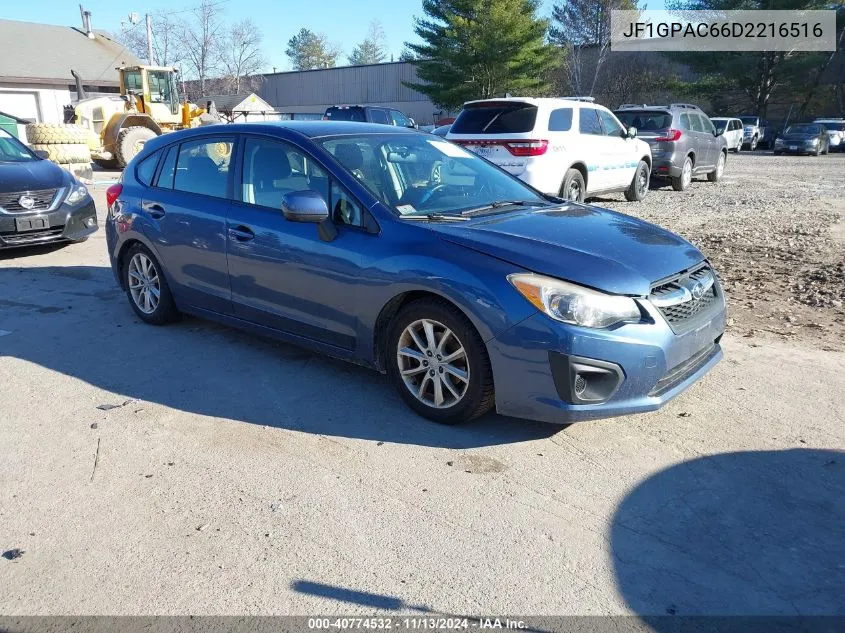 2013 Subaru Impreza 2.0I Premium VIN: JF1GPAC66D2216516 Lot: 40774532