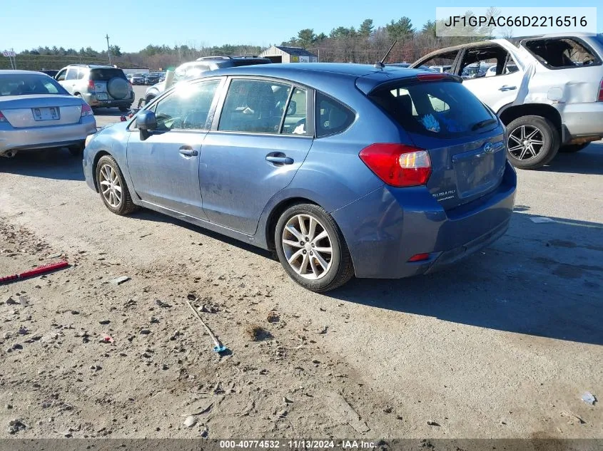 2013 Subaru Impreza 2.0I Premium VIN: JF1GPAC66D2216516 Lot: 40774532