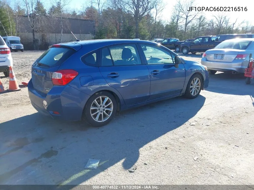 2013 Subaru Impreza 2.0I Premium VIN: JF1GPAC66D2216516 Lot: 40774532