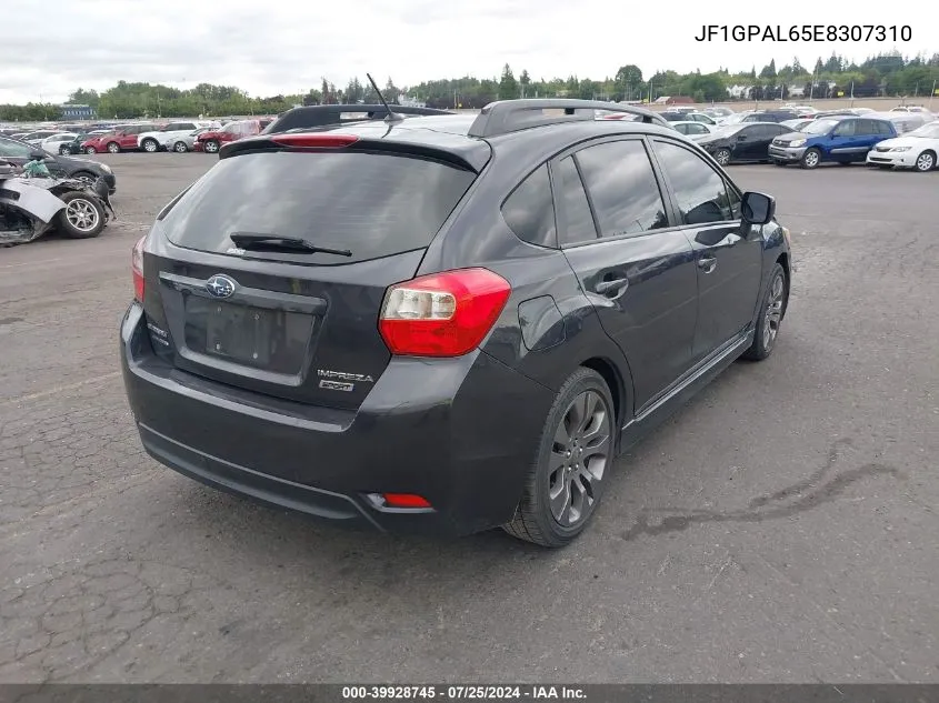 2014 Subaru Impreza 2.0I Sport Premium VIN: JF1GPAL65E8307310 Lot: 39928745