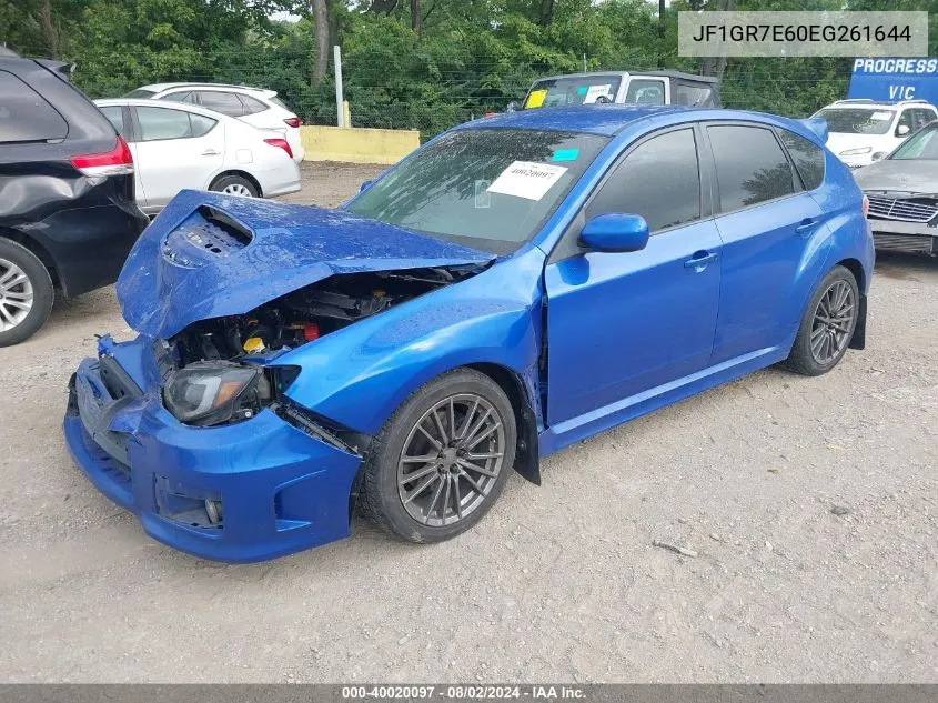 2014 Subaru Impreza Wrx VIN: JF1GR7E60EG261644 Lot: 40020097