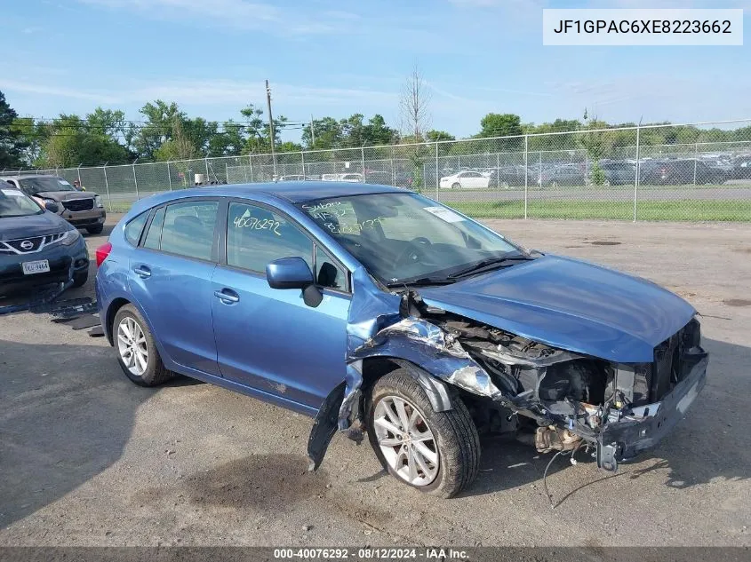 2014 Subaru Impreza 2.0I Premium VIN: JF1GPAC6XE8223662 Lot: 40076292