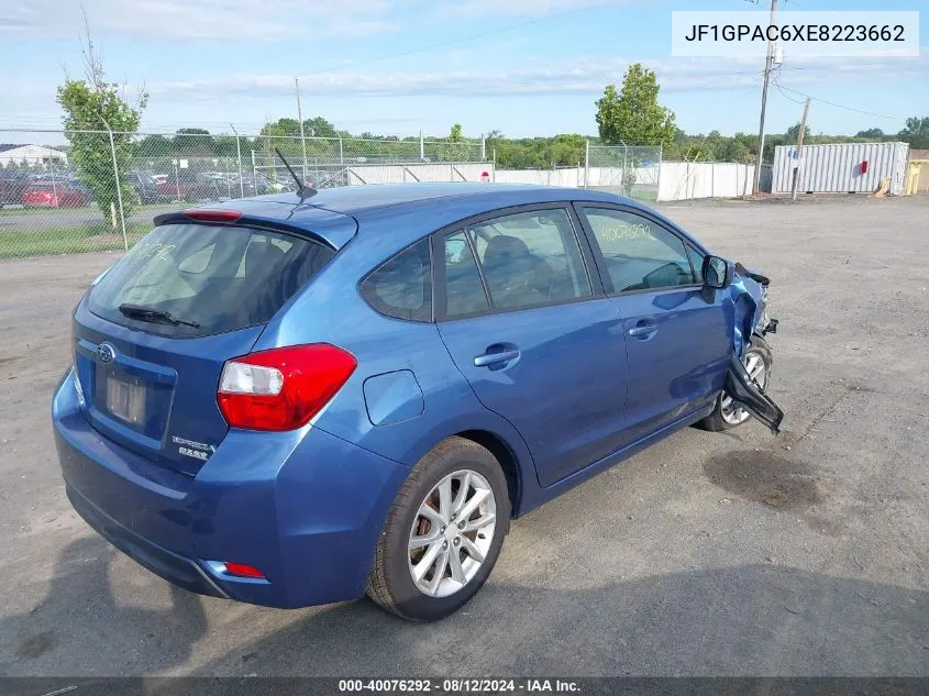 2014 Subaru Impreza 2.0I Premium VIN: JF1GPAC6XE8223662 Lot: 40076292