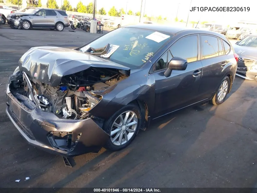 2014 Subaru Impreza 2.0I Premium VIN: JF1GPAC60E8230619 Lot: 40101946