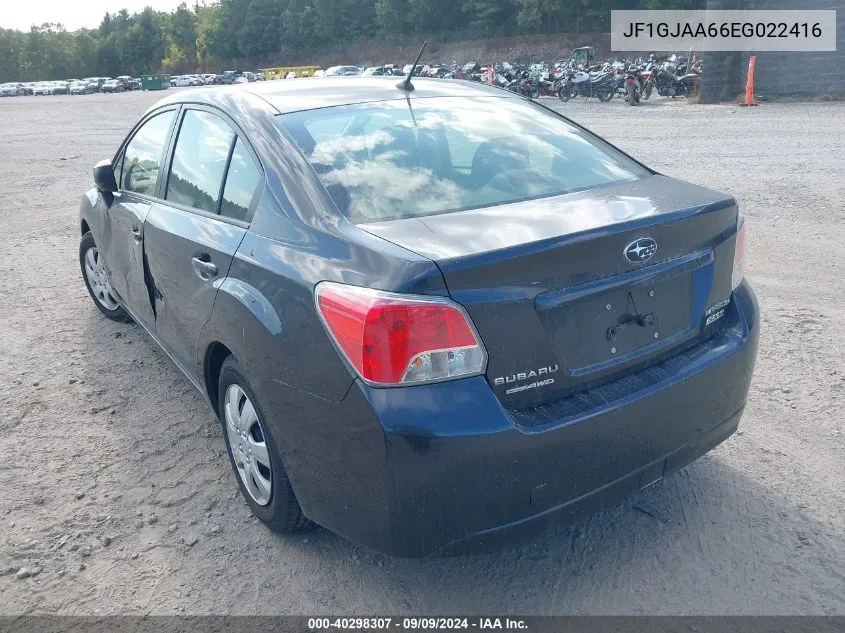 2014 Subaru Impreza 2.0I VIN: JF1GJAA66EG022416 Lot: 40298307