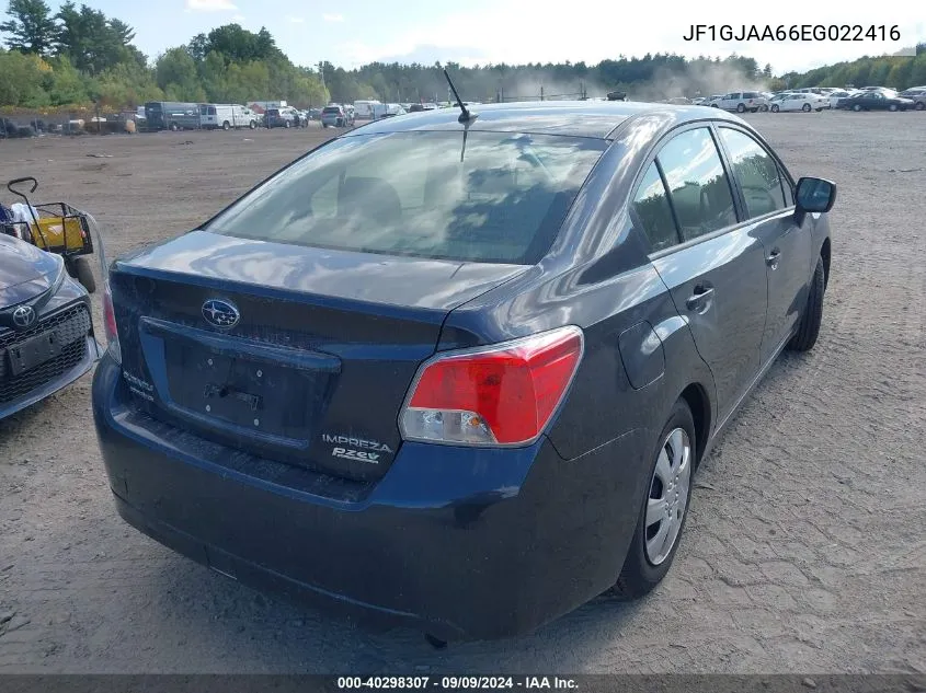 2014 Subaru Impreza 2.0I VIN: JF1GJAA66EG022416 Lot: 40298307