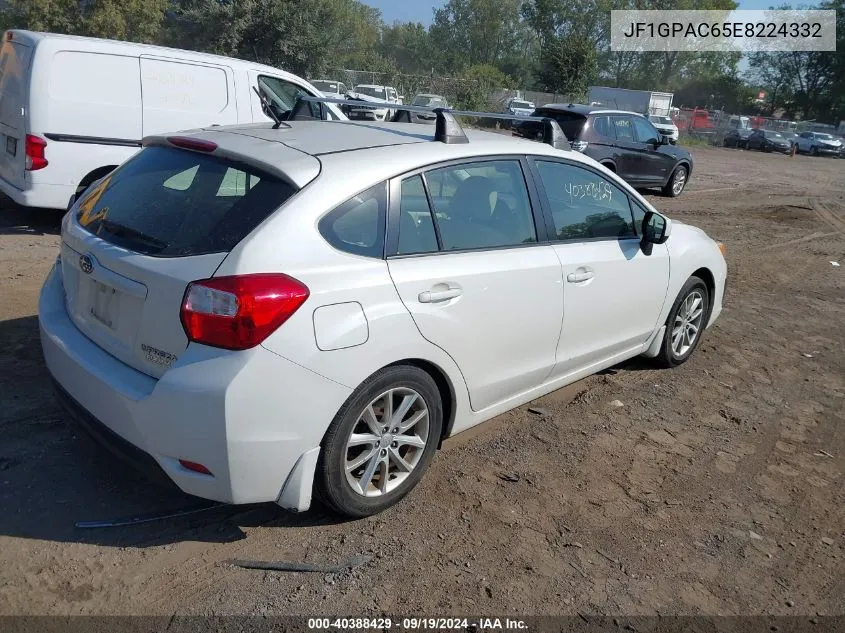 2014 Subaru Impreza 2.0I Premium VIN: JF1GPAC65E8224332 Lot: 40388429