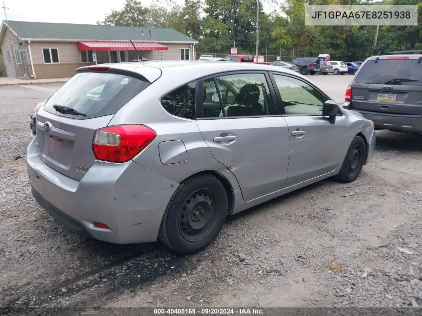 2014 Subaru Impreza 2.0I VIN: JF1GPAA67E8251938 Lot: 40405169