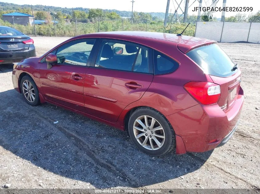 2014 Subaru Impreza 2.0I Premium VIN: JF1GPAC64E8262599 Lot: 40521217