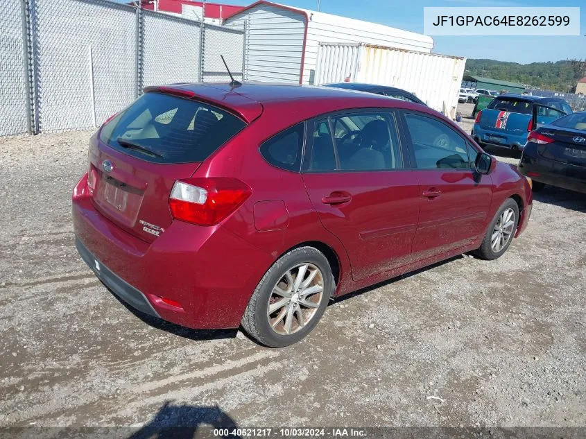 2014 Subaru Impreza 2.0I Premium VIN: JF1GPAC64E8262599 Lot: 40521217