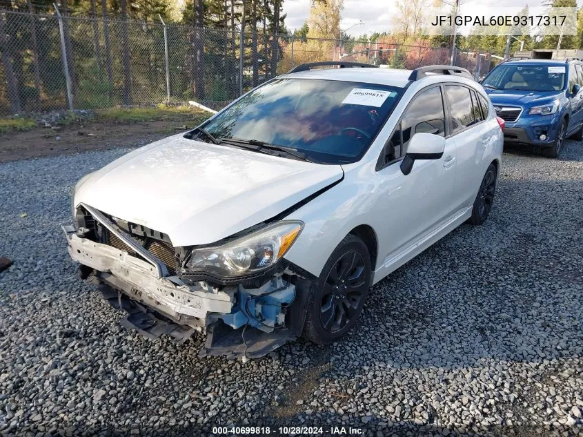 2014 Subaru Impreza 2.0I Sport Premium VIN: JF1GPAL60E9317317 Lot: 40699818