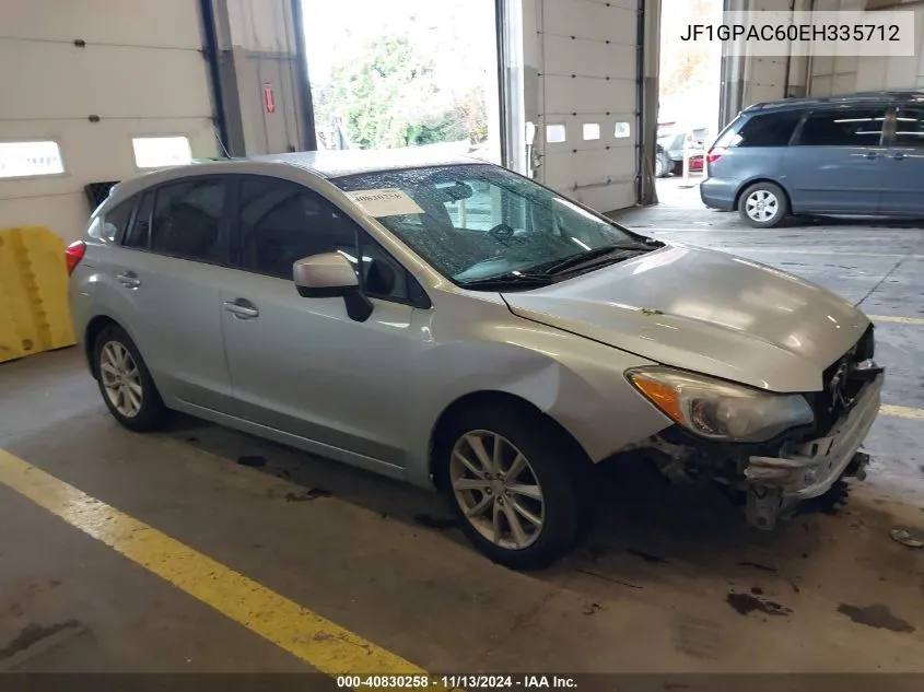 2014 Subaru Impreza 2.0I Premium VIN: JF1GPAC60EH335712 Lot: 40830258