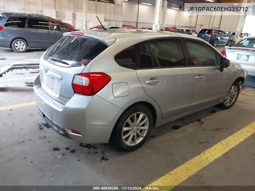 2014 Subaru Impreza 2.0I Premium VIN: JF1GPAC60EH335712 Lot: 40830258