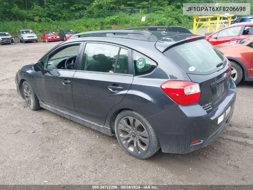 2015 Subaru Impreza 2.0I Sport Premium VIN: JF1GPAT6XF8206698 Lot: 39722296