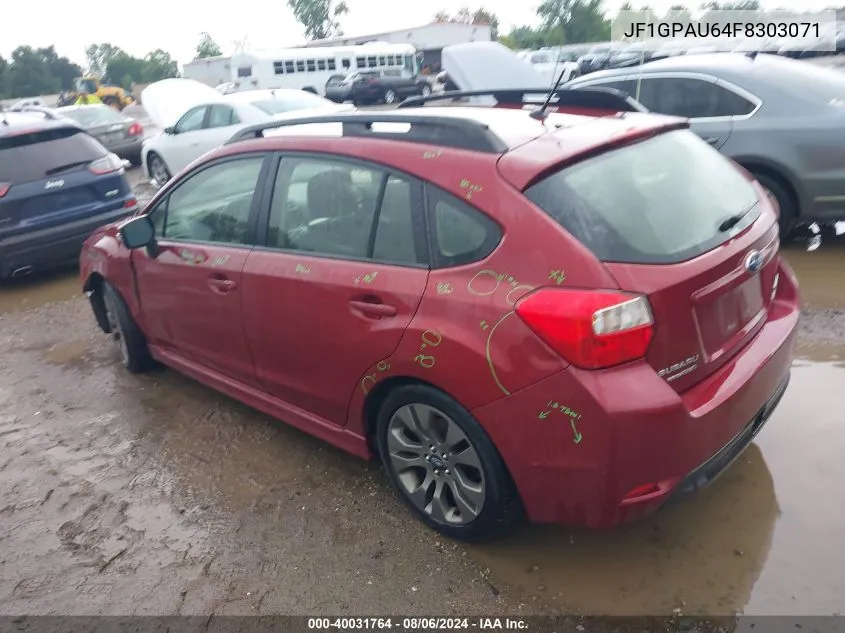 2015 Subaru Impreza Sport VIN: JF1GPAU64F8303071 Lot: 40031764