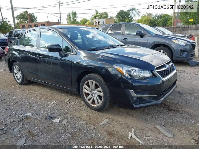 2015 Subaru Impreza 2.0I Premium VIN: JF1GJAC65FH020942 Lot: 40291661