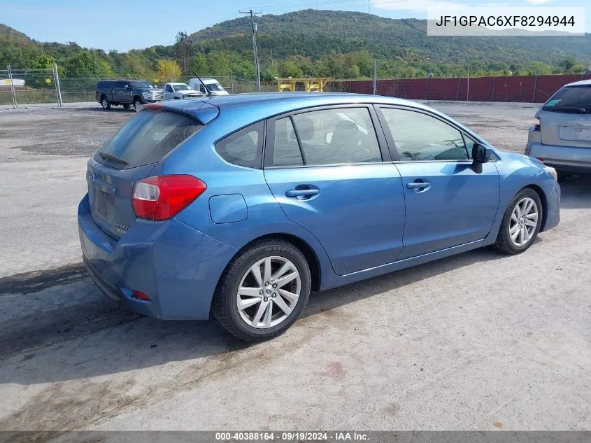 2015 Subaru Impreza 2.0I Premium VIN: JF1GPAC6XF8294944 Lot: 40388164