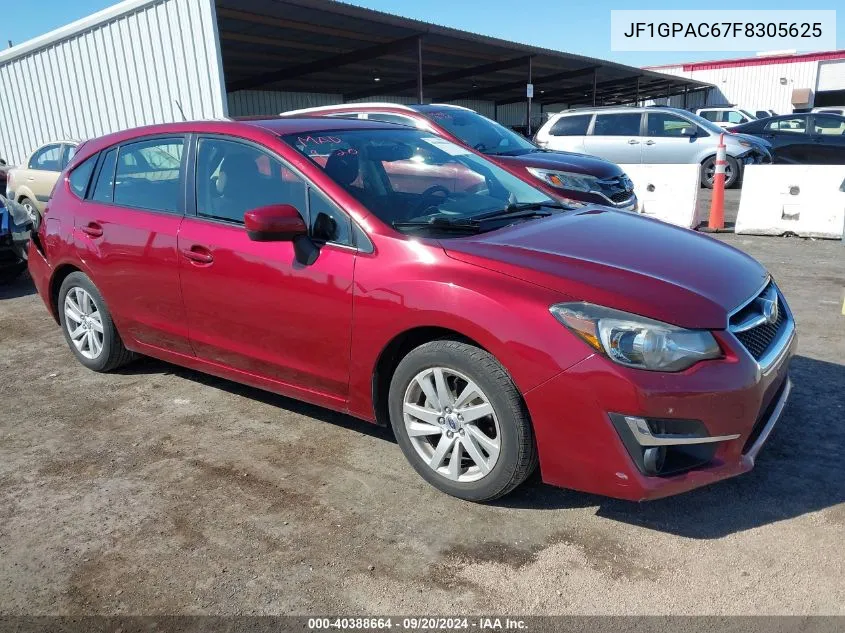 2015 Subaru Impreza 2.0I Premium VIN: JF1GPAC67F8305625 Lot: 40388664