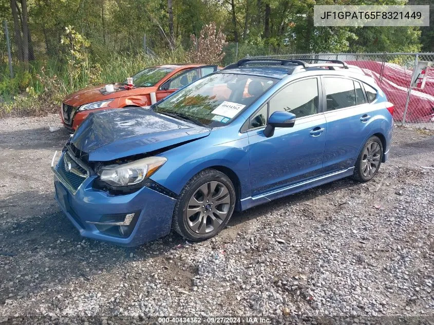 2015 Subaru Impreza 2.0I Sport Premium VIN: JF1GPAT65F8321449 Lot: 40434362