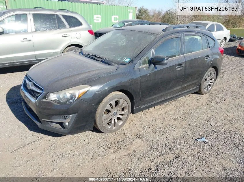 2015 Subaru Impreza 2.0I Sport Premium VIN: JF1GPAT63FH206137 Lot: 40760717