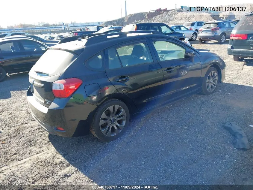 2015 Subaru Impreza 2.0I Sport Premium VIN: JF1GPAT63FH206137 Lot: 40760717