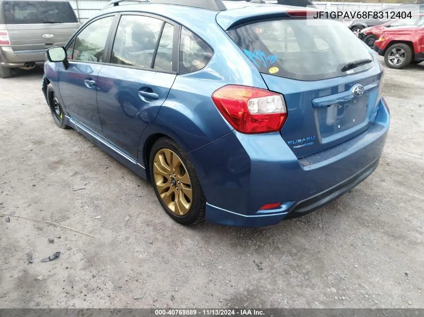 2015 Subaru Impreza 2.0I Sport Limited VIN: JF1GPAV68F8312404 Lot: 40769889