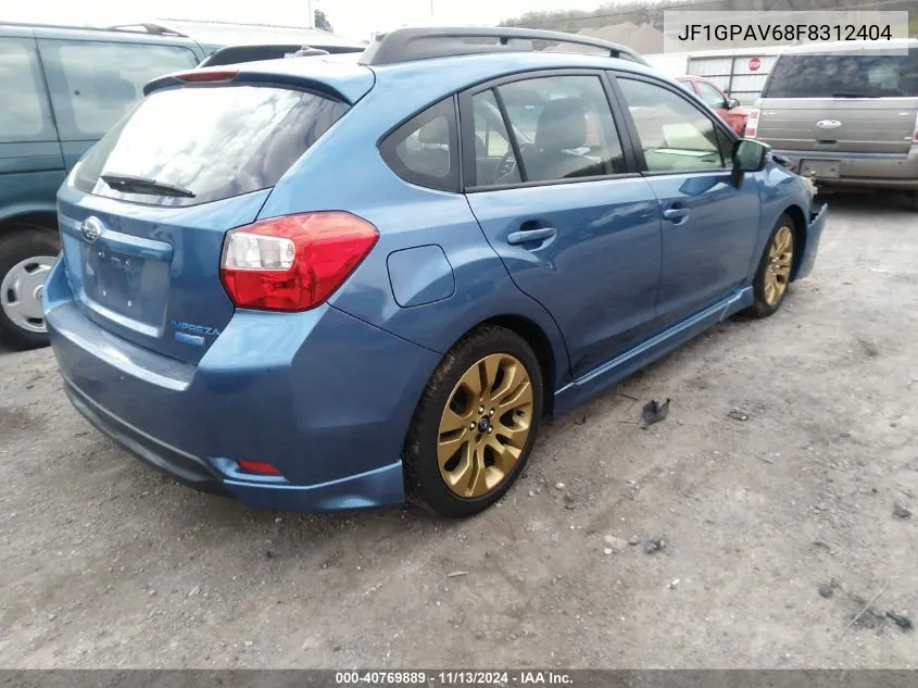 2015 Subaru Impreza 2.0I Sport Limited VIN: JF1GPAV68F8312404 Lot: 40769889