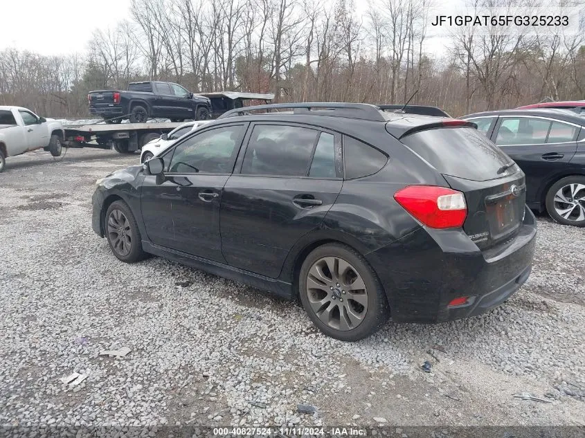 2015 Subaru Impreza 2.0I Sport Premium VIN: JF1GPAT65FG325233 Lot: 40827524