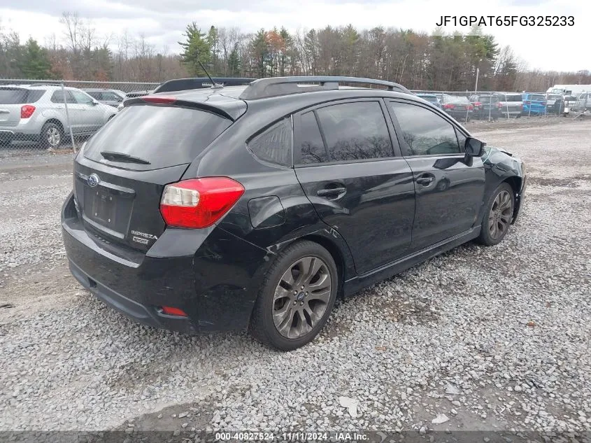 2015 Subaru Impreza 2.0I Sport Premium VIN: JF1GPAT65FG325233 Lot: 40827524