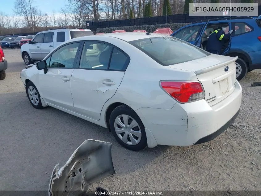 2015 Subaru Impreza 2.0I VIN: JF1GJAA60FH005929 Lot: 40872477