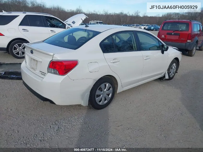 2015 Subaru Impreza 2.0I VIN: JF1GJAA60FH005929 Lot: 40872477