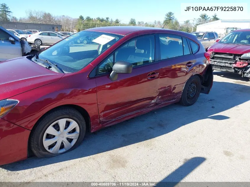 2015 Subaru Impreza 2.0I VIN: JF1GPAA67F9225870 Lot: 40889706